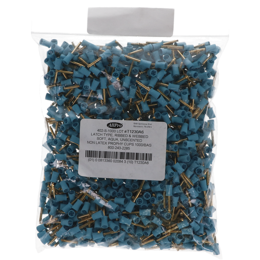 Allpro: Prophy Cups Bulk Pack 1000/pk Non Latex Aqua Adult-Latch Type - 402-S-1000