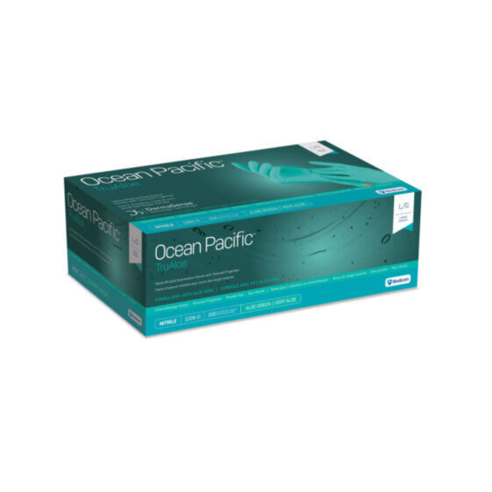 Medicom: Ocean Pacific TruAloe Formulated Chemo-Tested Powder-Free Medium Gloves 200/Pk - 1226-C