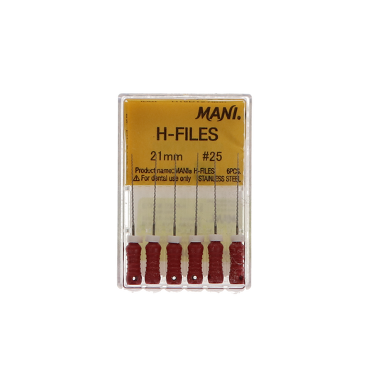 Hedstrom Files, Stainless Steel, 21 mm, # 25, Red, 6/Pk