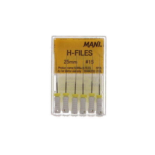Hedstrom Files, Stainless Steel, 25 mm, # 15, White, 6/Pk