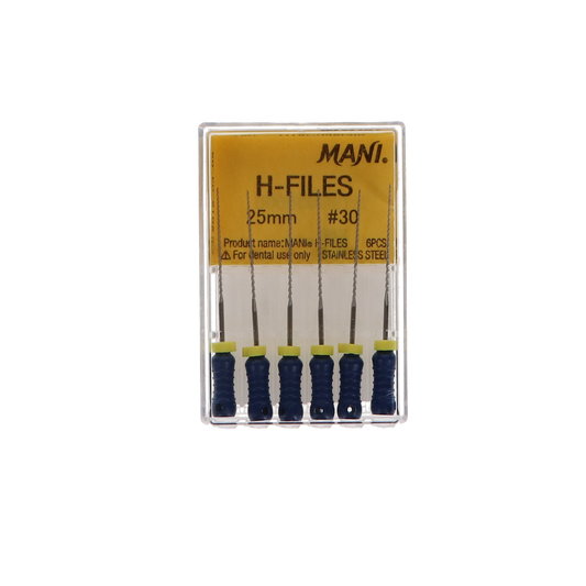 Hedstrom Files, Stainless Steel, 25 mm, # 30, Blue, 6/Pk