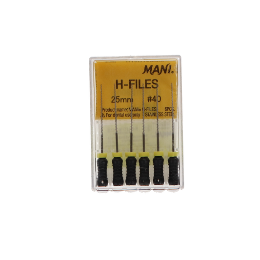 Hedstrom Files, Stainless Steel, 25 mm, # 40, Black, 6/Pk