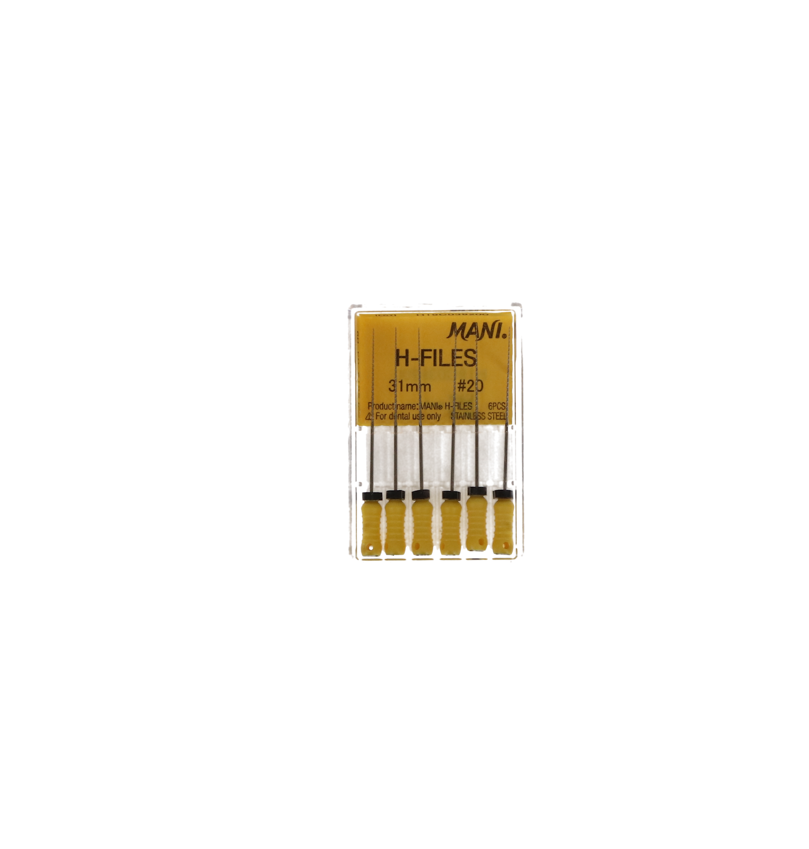 Hedstrom Files, Stainless Steel, 31 mm, # 20, Yellow, 6/Pk