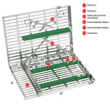 SurgiWorld – Oral Surgery Instrument Cassette Compact: 10 Instruments, 2 Elevators, 2 Hinged, 203 x 280 mm