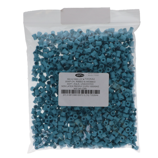 Allpro: Prophy Cups Bulk Pack 1000/pk Non Latex Aqua Adult-SNAP - 302-S-1000
