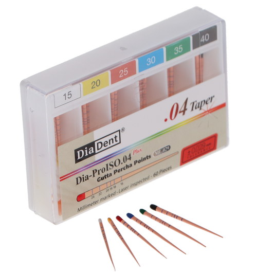 Dia-Pro ISO GT™ Taper Gutta Percha Points – MI.029, 60/Box, 0.04 Taper, Sze  # 80