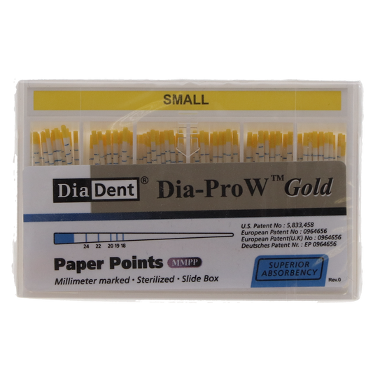 Dia-Pro W Gold Paper Points - Spill Proof 100/box, Primary