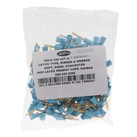 Allpro: Prophy Cups 144/pk Non-Latex Latch Aqu-Adu - 402-S-144