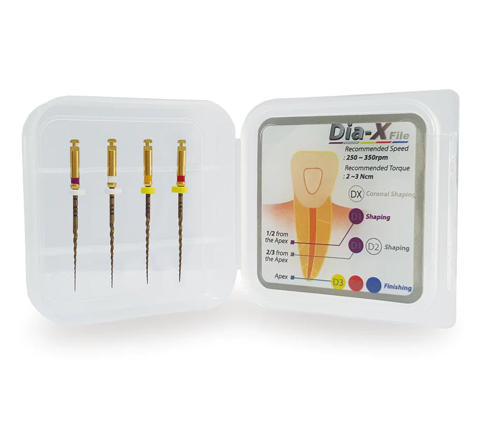 Dia-X Rotary Files 4 files/box (25 MM) - Dia-X Files #D2 25mm