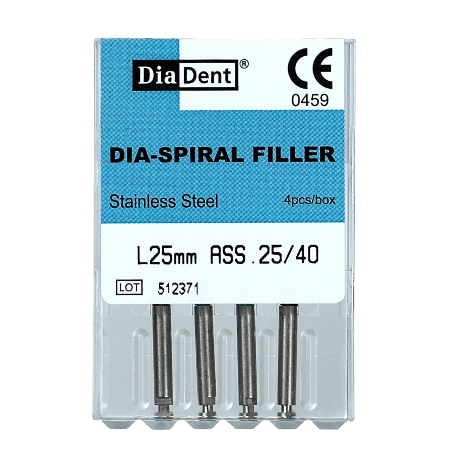 Dia-Spiral, Filler, 4/Box, Size # 25 mm, Style # 40