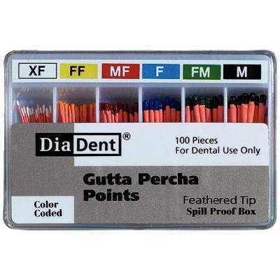 Feathered Tip Gutta Percha Points, 100/Pkg - Size: Medium Fine