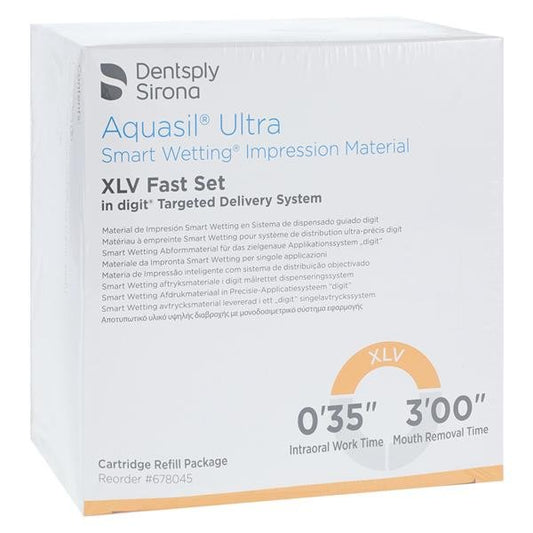 Aquasil Ultra digit Smart Wetting Impression Material 50/Pkg - XLV - Blue 
Light Viscosity (LV), Regular set,  Large Cartridge Refill