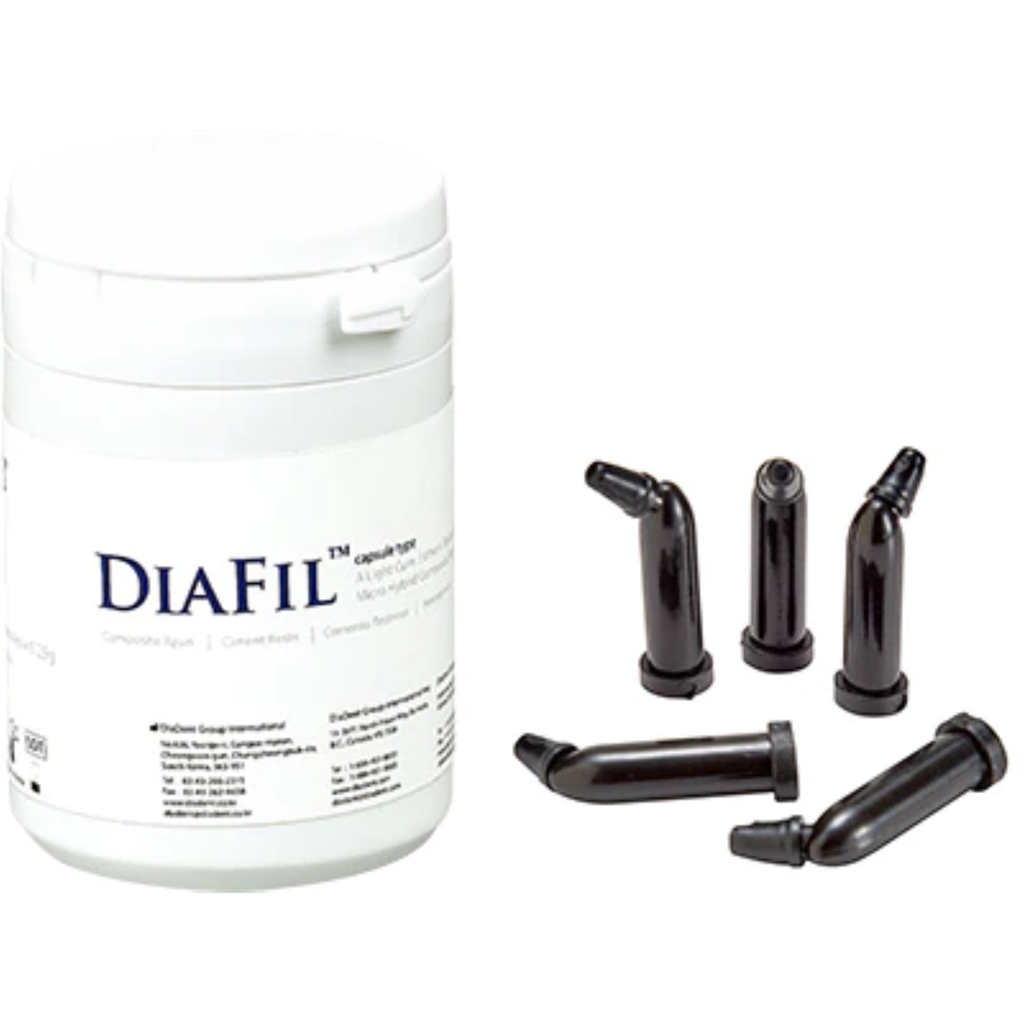 DiaFil™ Light-Cured Nanohybrid Universal Composite Capsule – 0.25 g, 20/Pkg, Shade A3