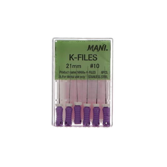 K-File, Stainless Steel, 21 mm, # 10, Purple, 6/Pk, MK2110