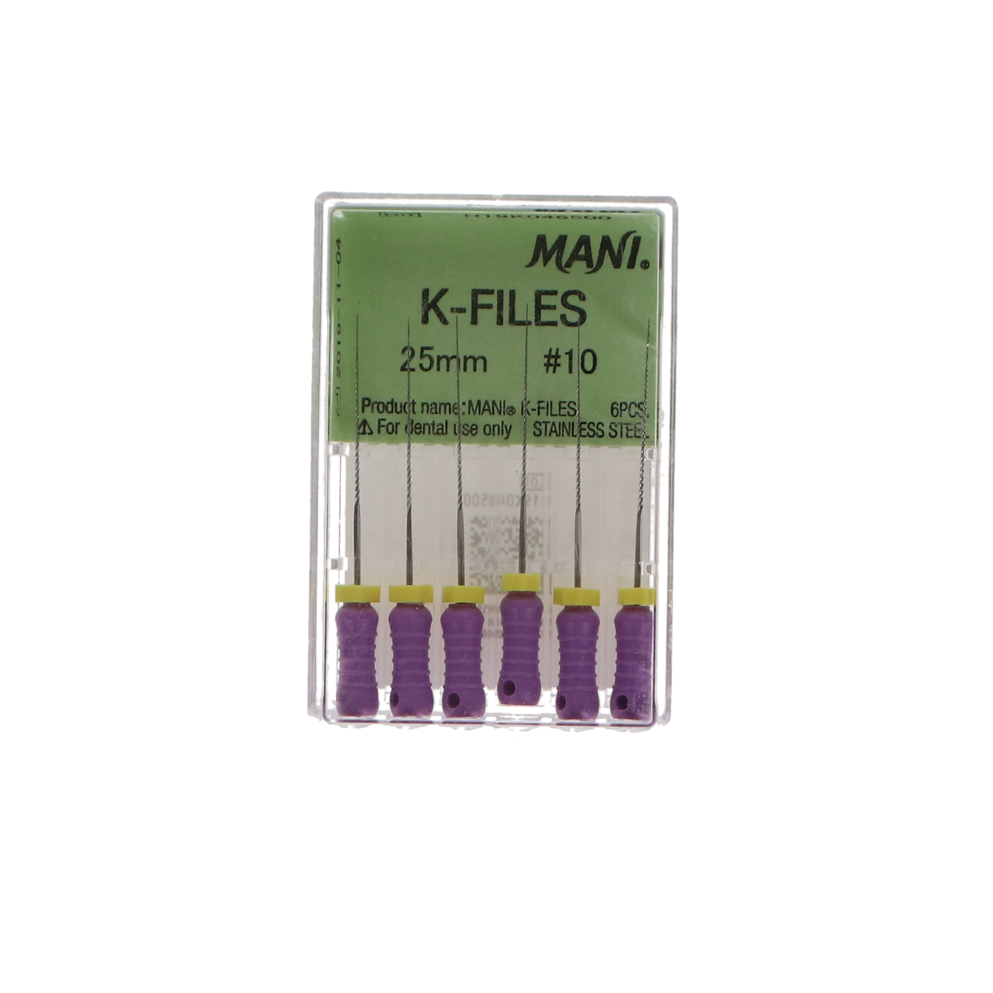 K-File, Stainless Steel, 25 mm, # 10, Purple, 6/Pk, MK2510