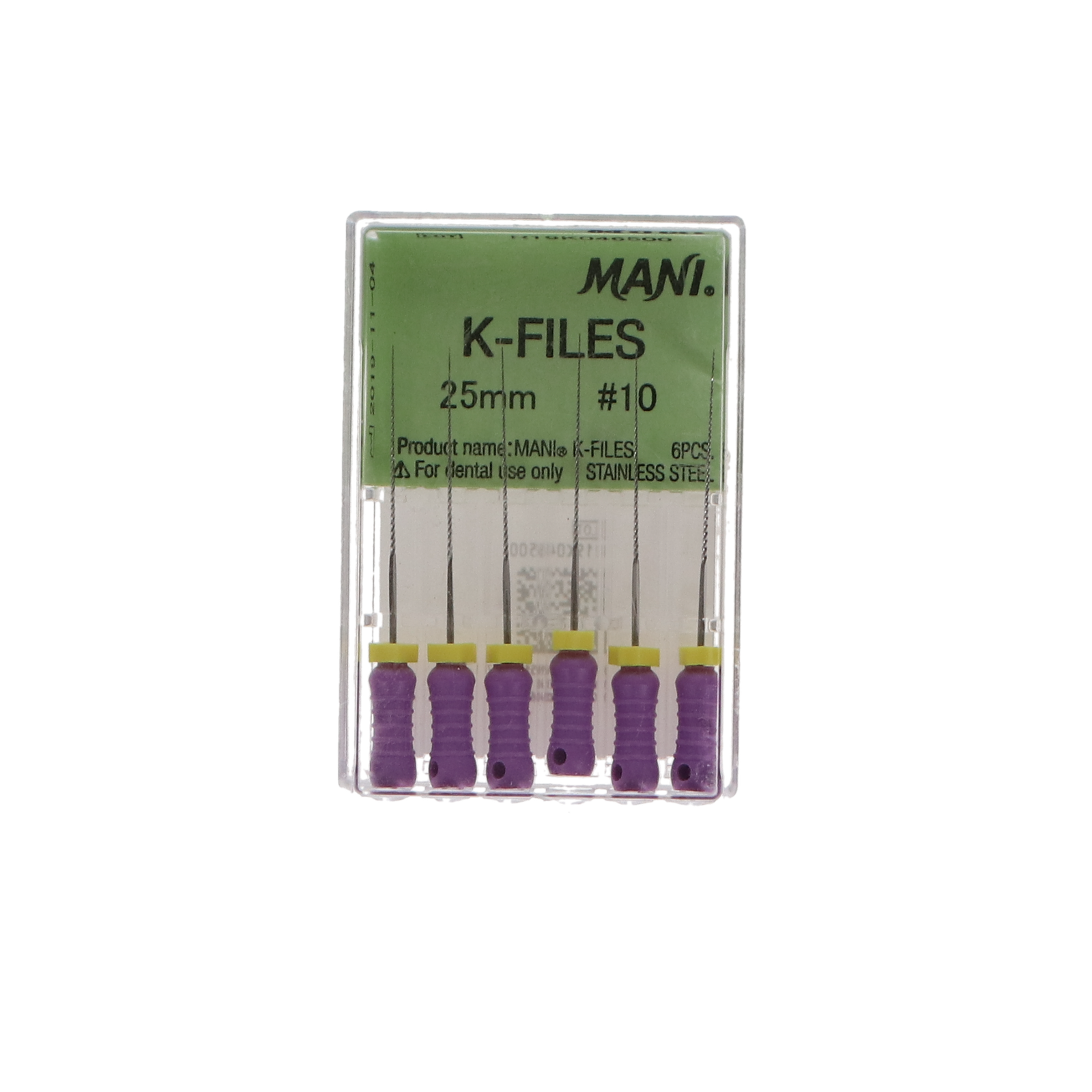 K-File, Stainless Steel, 25 mm, # 10, Purple, 6/Pk, MK2510