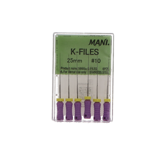 K-File, Stainless Steel, 25 mm, # 10, Purple, 6/Pk, MK2510