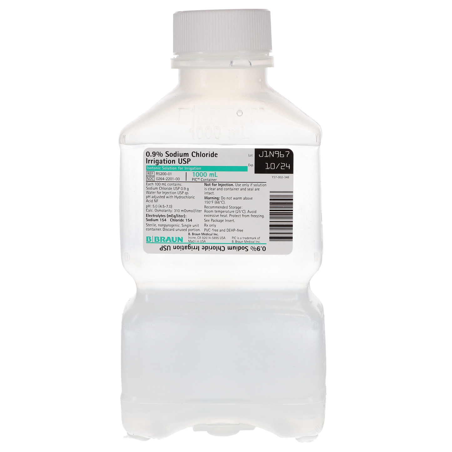 B Braun 0.9% Sodium Chloride Irrigation, USP, 1000 ml, 16/Pk, R5200-01-16