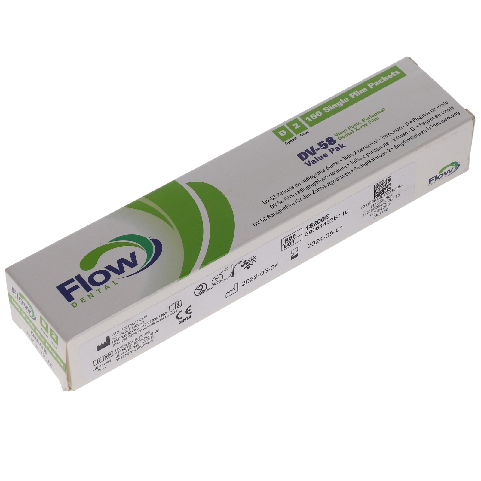 FlowXRay: Flow X-Ray Film DV58 Size#2 D-Speed - 18200