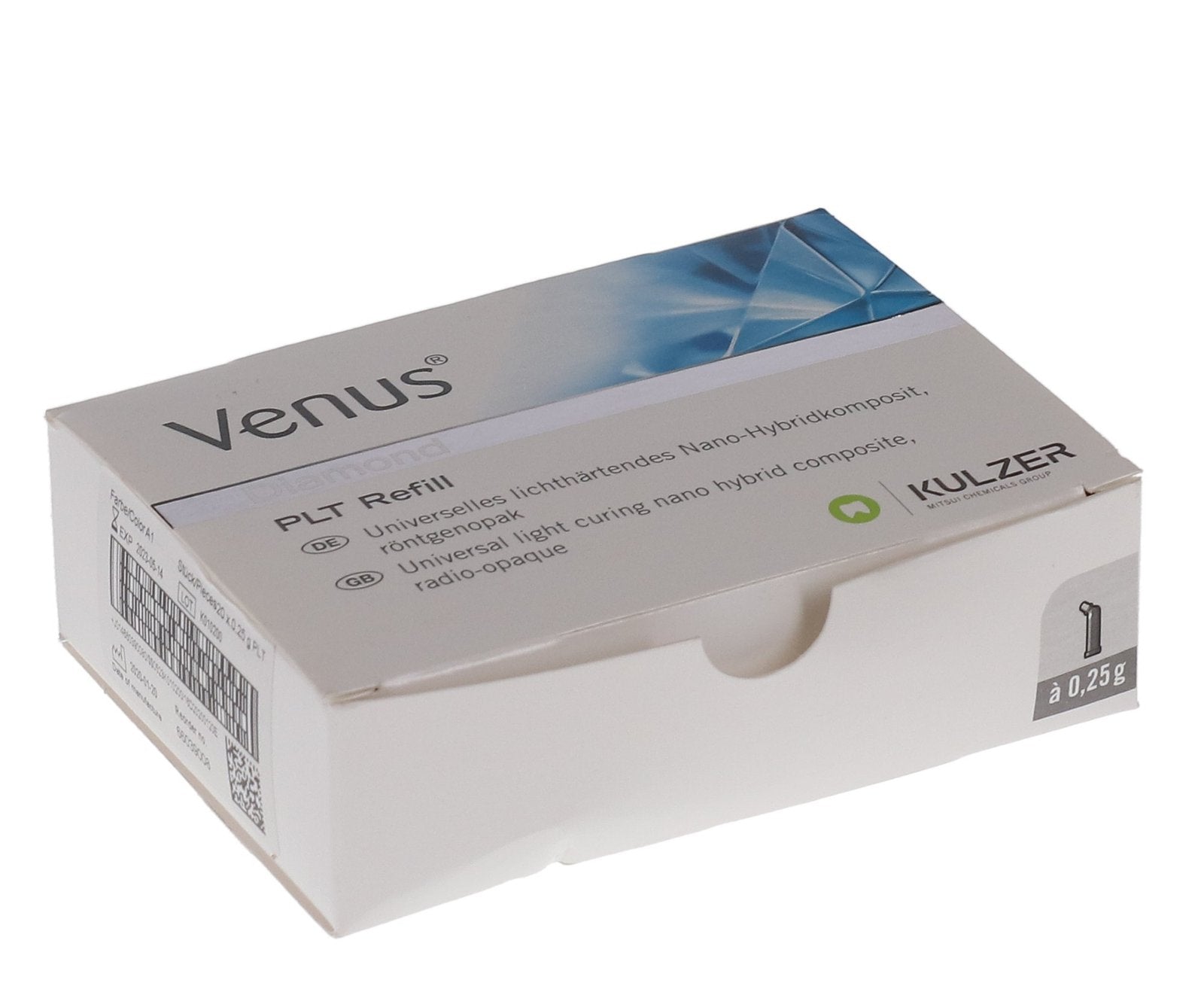 Venus Diamond, Light-Cure, PLT Refill, Universal Viscosity, 0.25 g - Shade A2