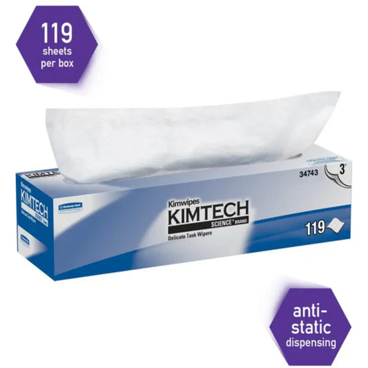 Kimwipes® Low-Lint Wipers - 3-Ply, 34743, 12 x 12", 15/cs
