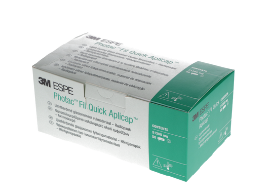 Photac-Fil Quick Aplicap Glass Ionomer Restorative, Light-Cure, Capsule Refill, A3 Universal, 50/Pk