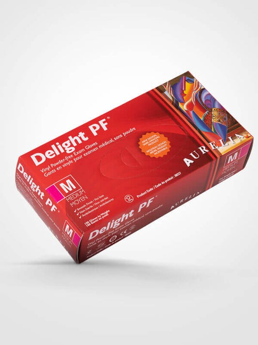 Aurelia: Delight PF Vinyl Gloves 100/Box Powder Free X-Large 38229