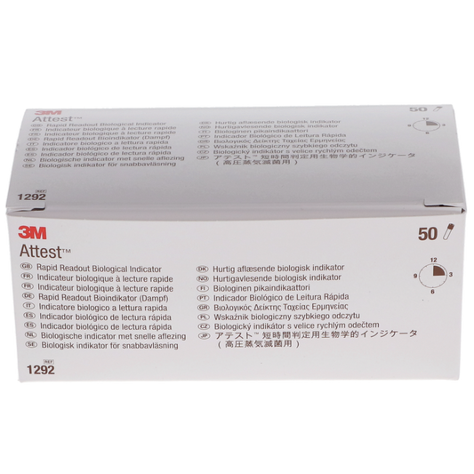 3M Attest™ 1292 Rapid Readout Biological Indicators – Brown Cap, 50/Pkg
