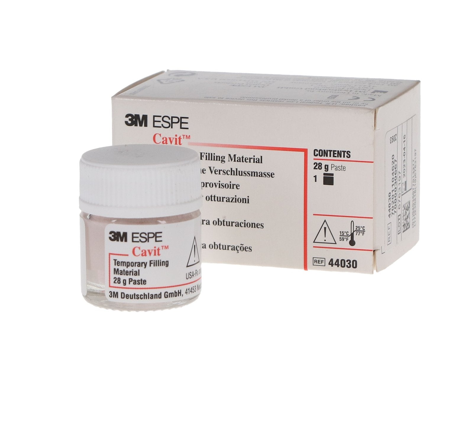 3M Cavit-O Temporary Filling Material, Hardest Set, 28 g Jar, Pink, 1/Pk