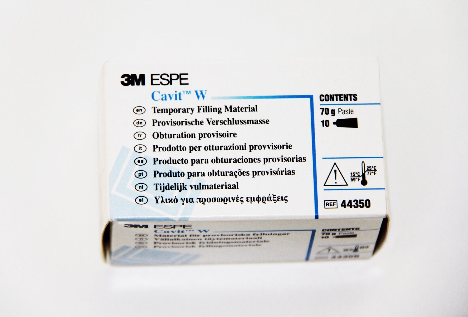 3M Cavit-W Temporary Filling Material, Medium Set, 7 g Tube, White, 10/Pk