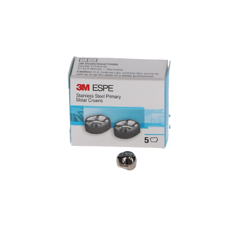 3M ESPE (Solventum) Stainless Steel Primary Molar Crowns Refill, 5/Pkg - 3M - DUR4