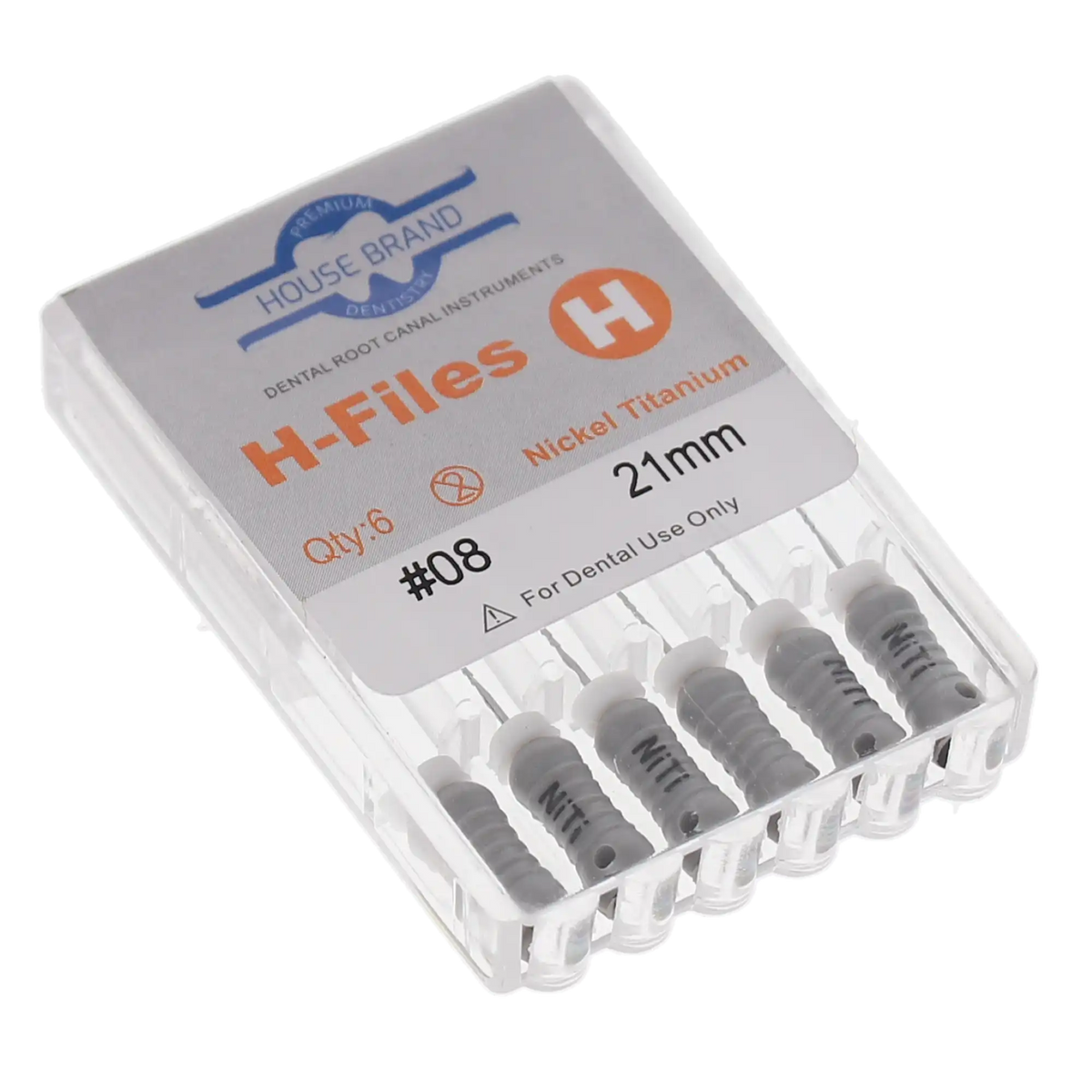 HSB NiTi Hedstrom File 21 mm ISO #08 Grey 6/Pk