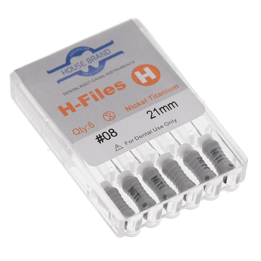 HSB NiTi Hedstrom File 21 mm ISO #08 Grey 6/Pk