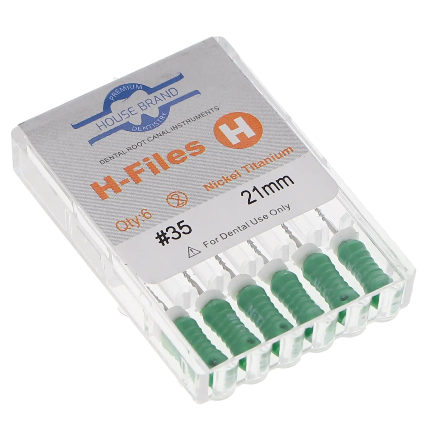 HSB NiTi Hedstrom File 21 mm ISO #35 Green 6/Pk