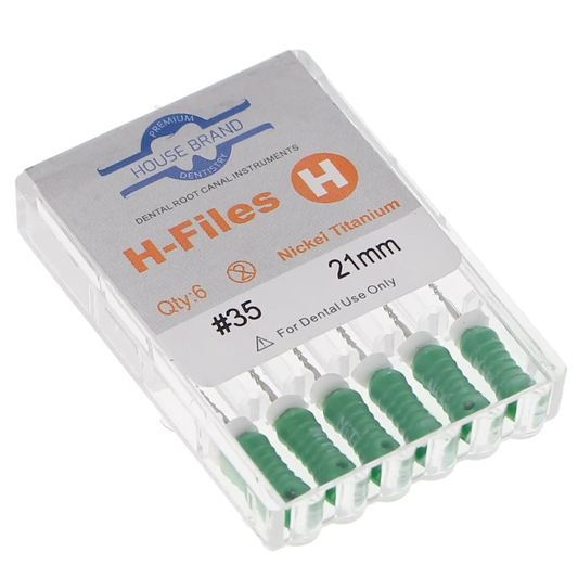HSB NiTi Hedstrom File 21 mm ISO #35 Green 6/Pk