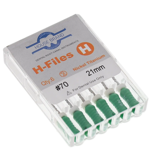 HSB NiTi Hedstrom File 21 mm ISO #70 Green 6/Pk