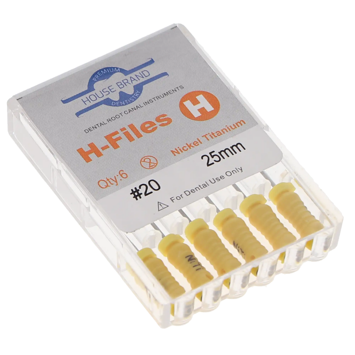 HSB NiTi Hedstrom File 25 mm ISO #20 Yellow 6/Pk