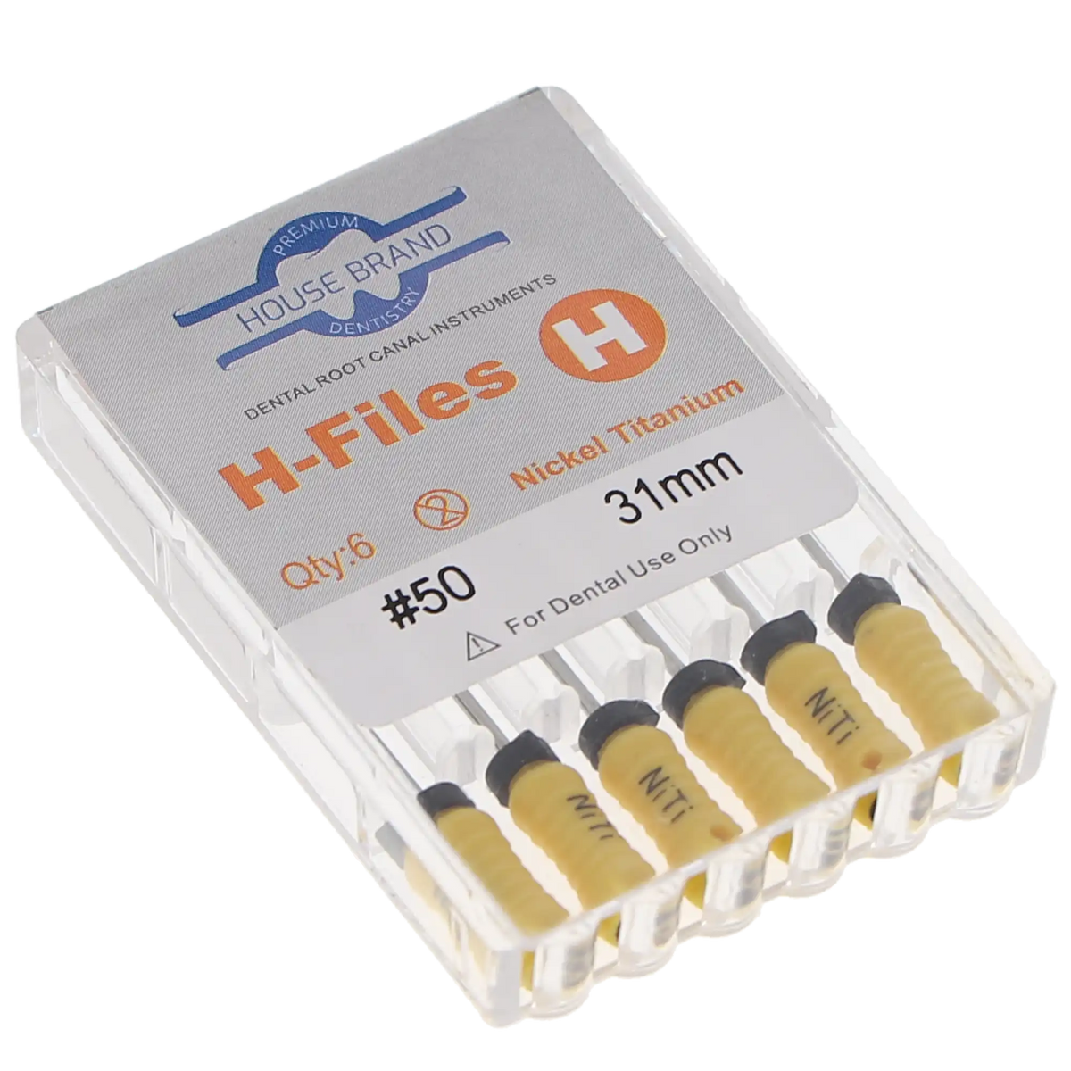 HSB NiTi Hedstrom File 31 mm ISO #50 Yellow 6/Pk