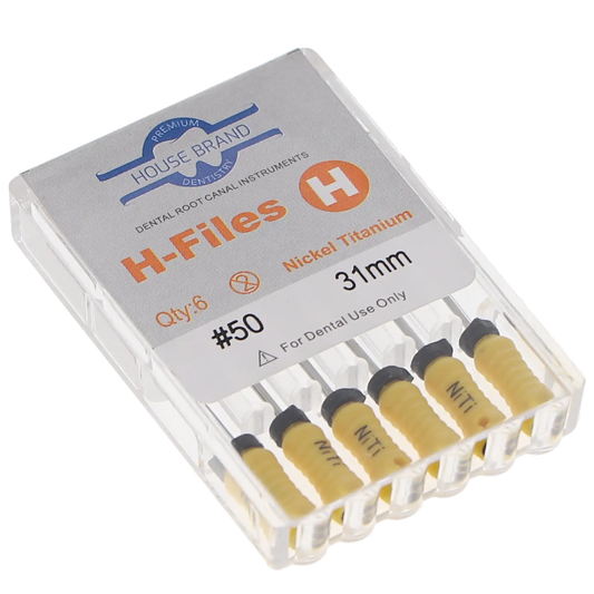 HSB NiTi Hedstrom File 31 mm ISO #50 Yellow 6/Pk