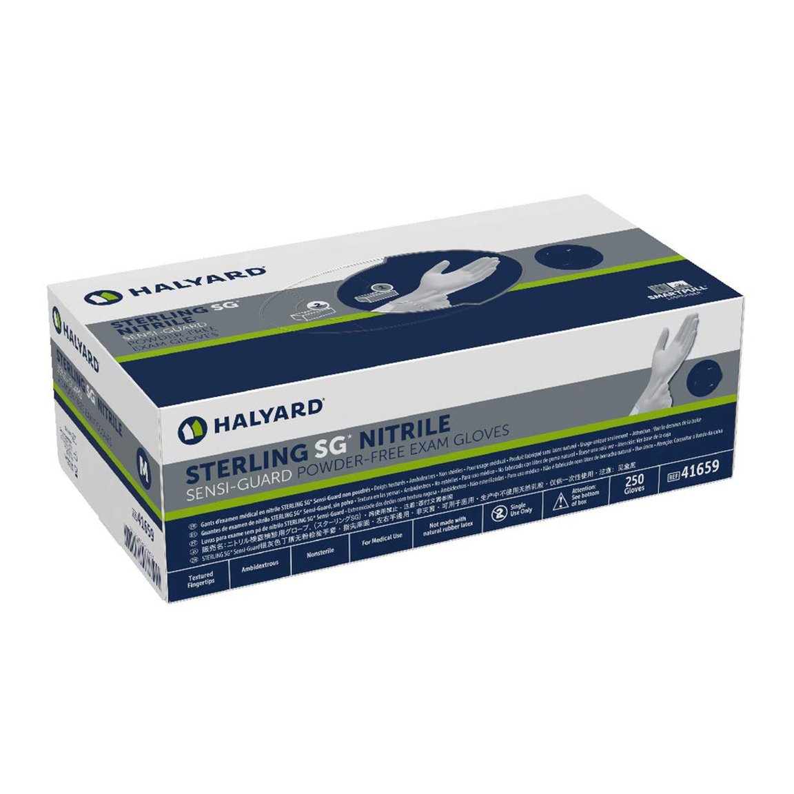 Halyard: Sterling SG Gloves Nitrile PF Large Grey 250/bx - 41660