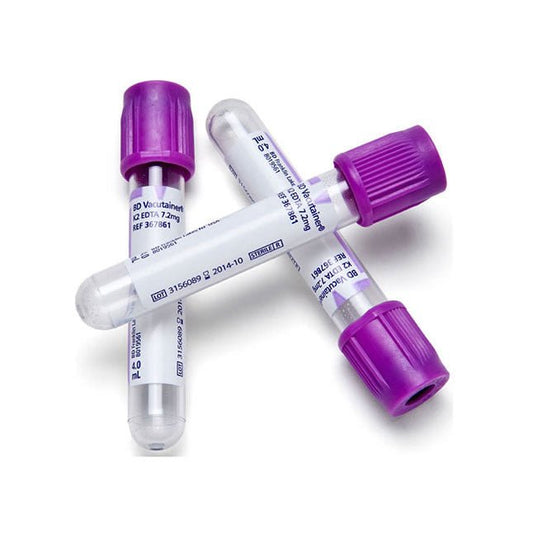 BD Vacutainer Plus Plastic Whole Blood Tube with Lavender Hemogard Closure 3 mL 13 mm x 75 mm 5.4 mg - 100 Count