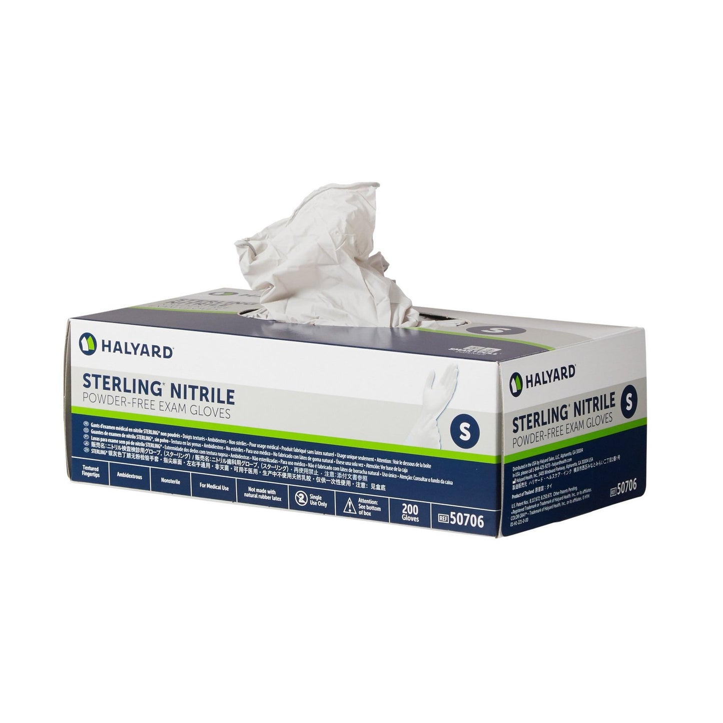 Halyard: Sterling PF Nitrile Gloves Grey Large 200/bx - 50708