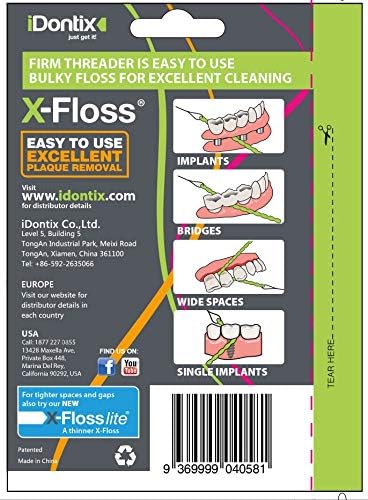 iDontix X-Floss Easy Braces-Bridge and Implant Floss 30 Stands/Pk