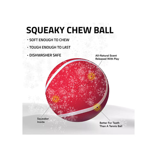 Playology Holiday Grandma's Gravy Scented Squeaky Chew Ball Dog Toy, Jumbo (Item #5371988)