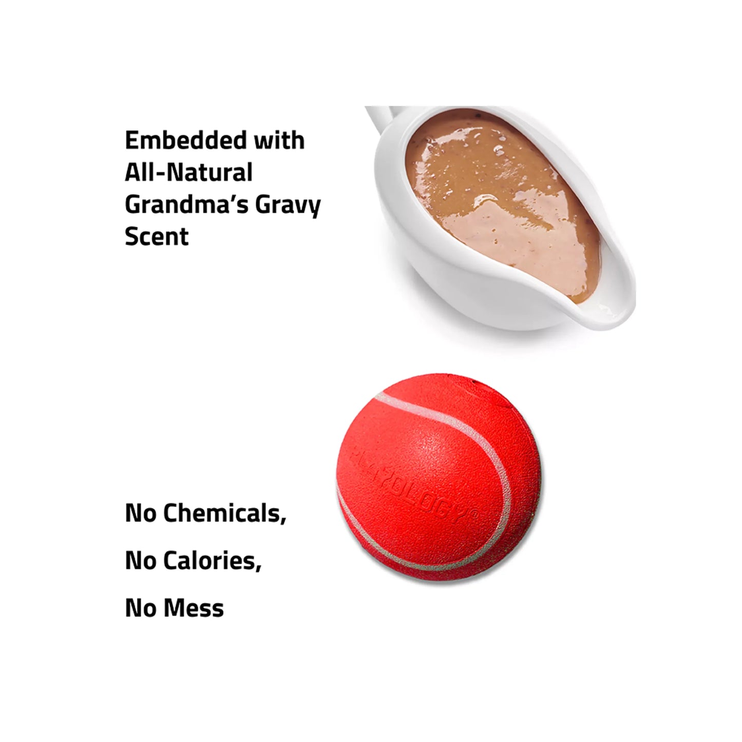 Playology Holiday Grandma's Gravy Scented Squeaky Chew Ball Dog Toy, Jumbo (Item #5371988)