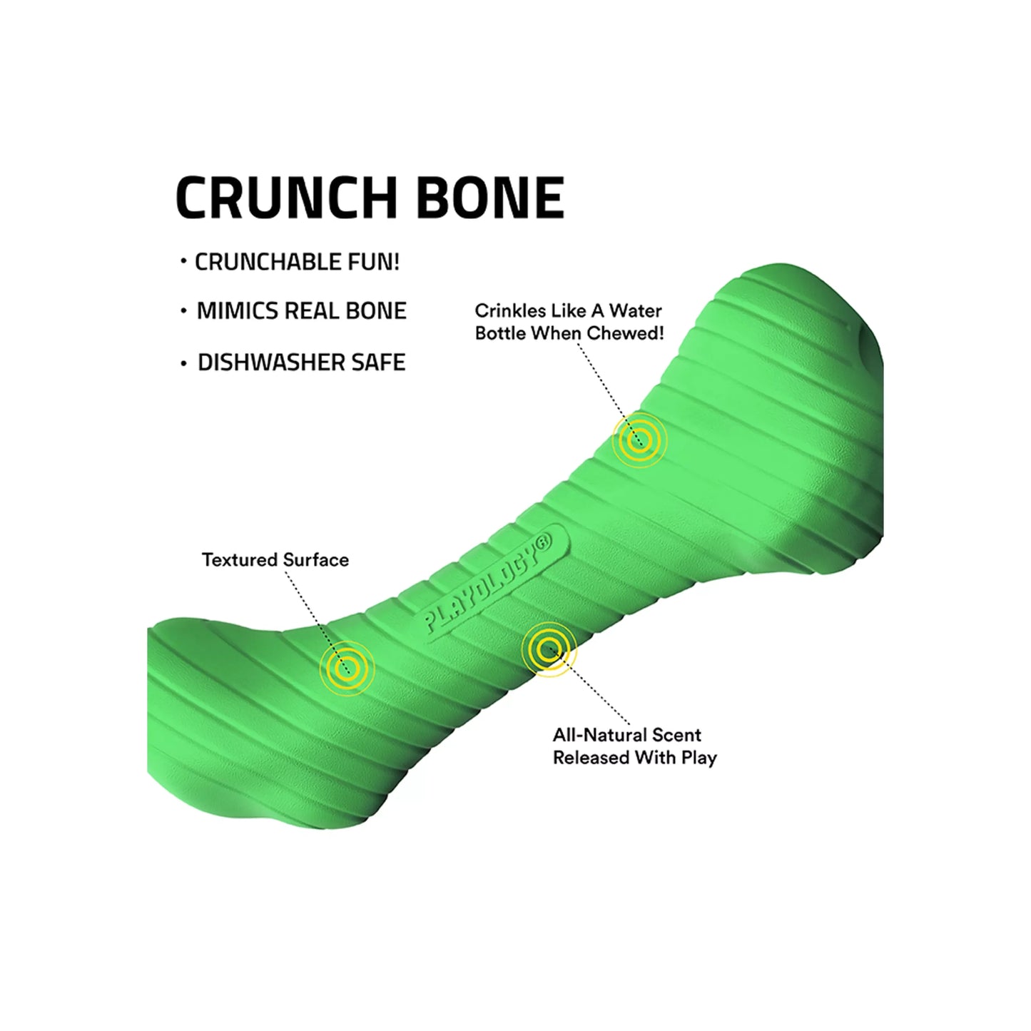 Playology Holiday Mom's Turkey Scented Crunch Bone Dog Toy, Jumbo (Item #5371993)