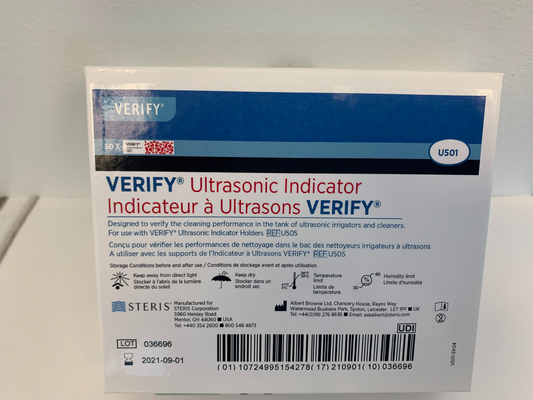 Verify, Ultrasonic Indicator Strip Test 50/Pk (U501)