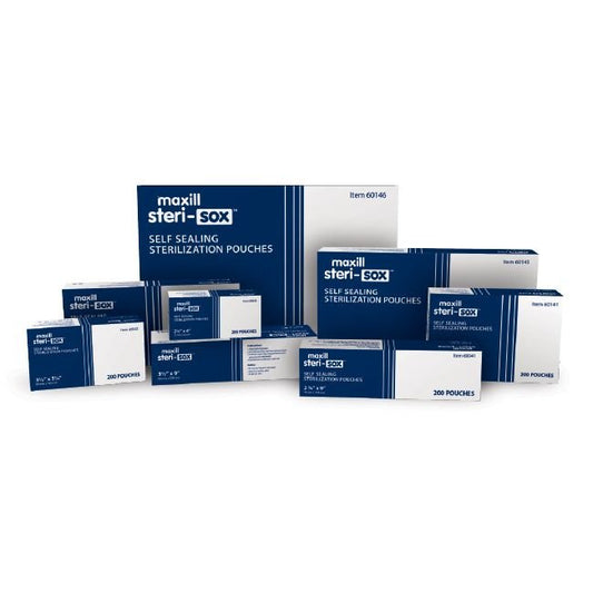 Maxill: Steri-Sox Self Sealing Sterilization Pouches  1.375" x 4.375" 200/bx - 60039