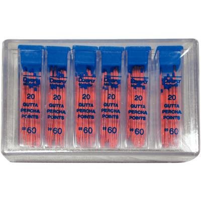 Gutta Percha Points – Hand Rolled, Color Coded, 20 Points/Vial, 6 Vials/Box - Size #35 Green