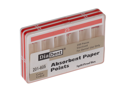 Millimeter Marked Absorbent Paper Points – ISO Sizes Spill-Proof Box, 200/Pkg, Size # 25